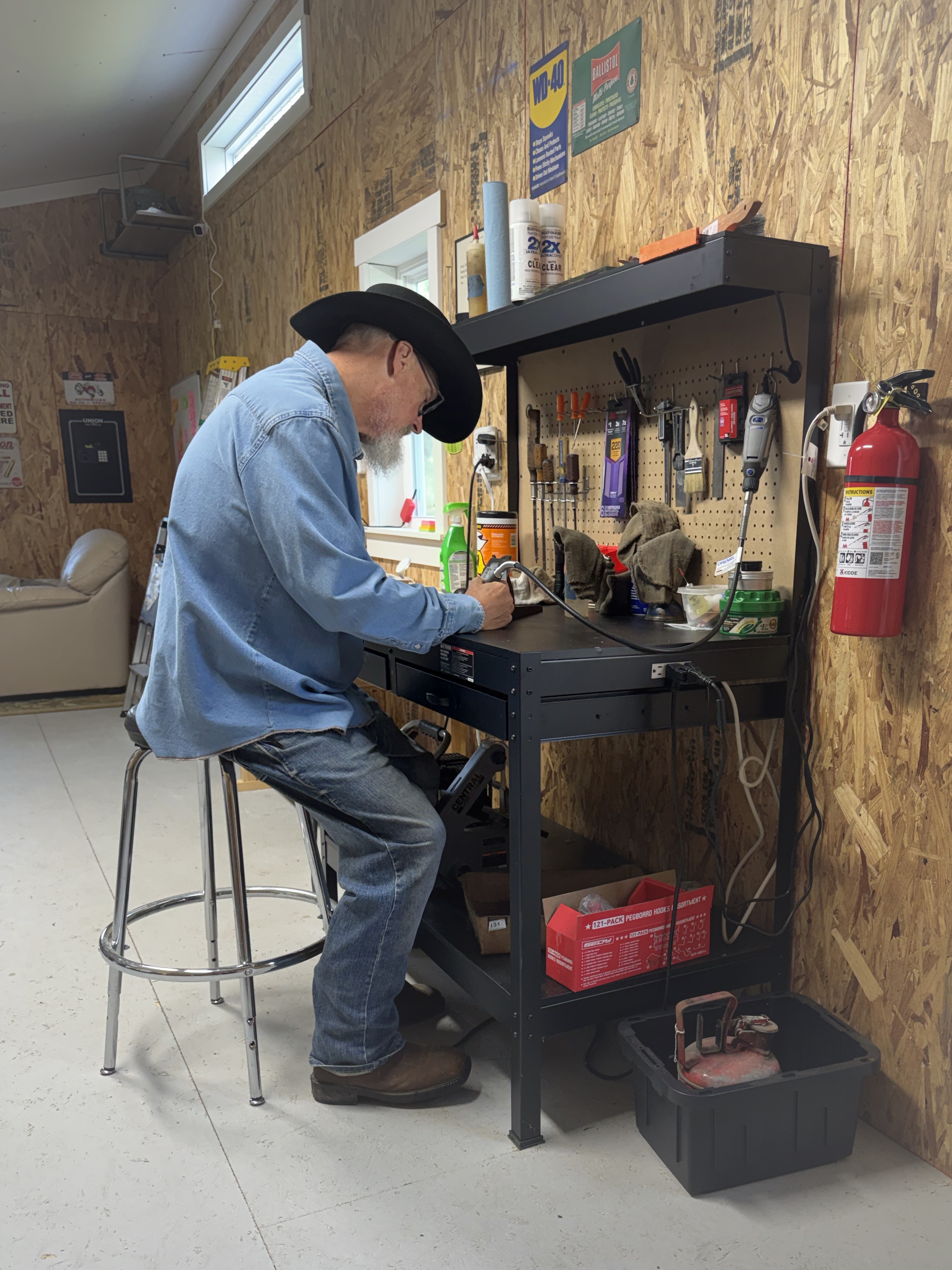 Restoring a vintage hand tool at the Moab Maverick Tools workbench