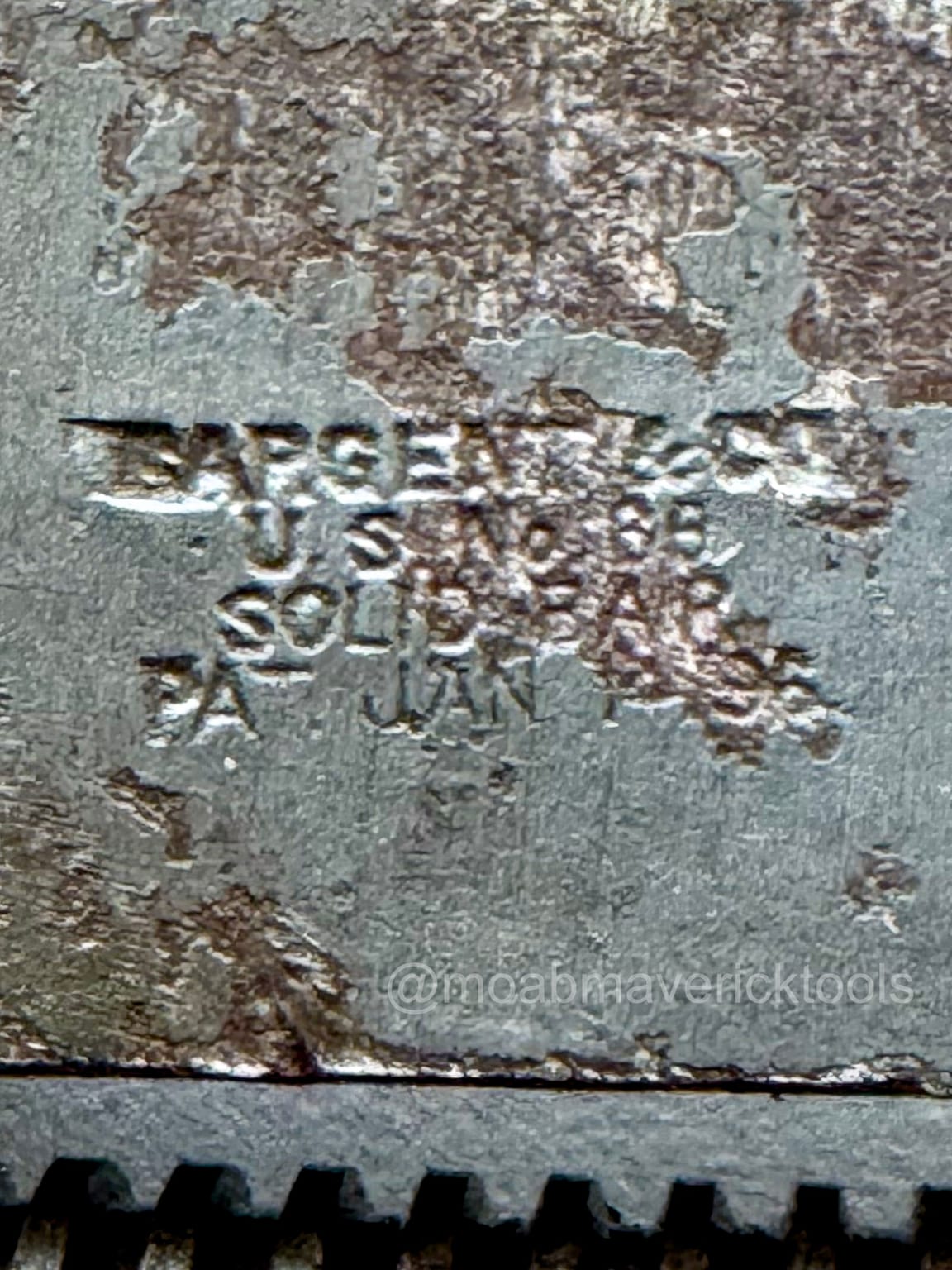 Preserved Sargent and Company U.S. No. 88 Solid Bar patent stamp after conservative cleaning