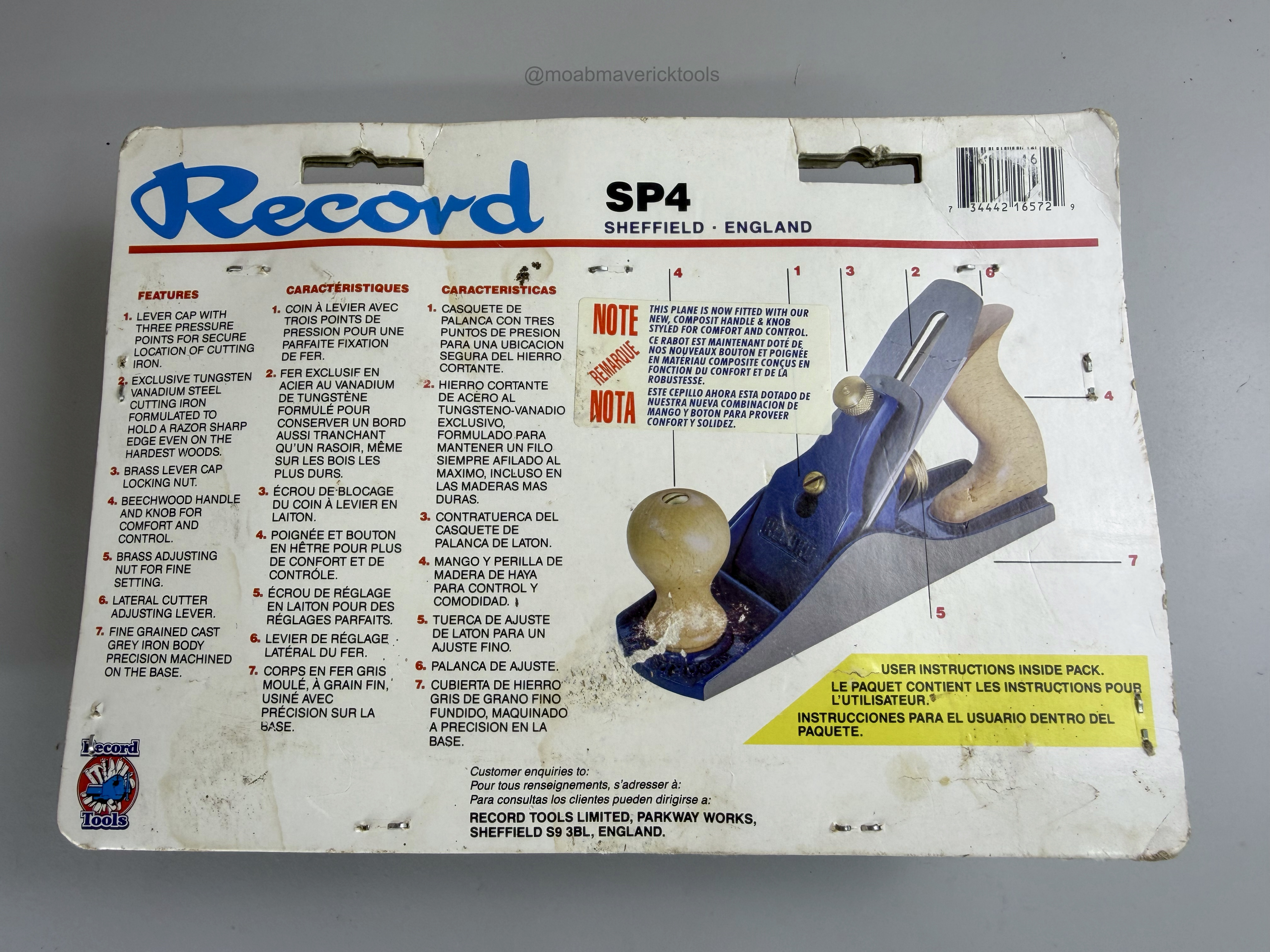 Vintage Record SP4 Smoothing Plane NOS Sheffield England New Old Stock 2” - Picture 3 of 7