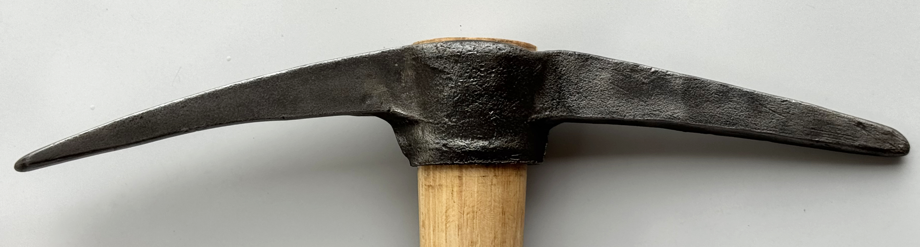 Product photo of Vintage forged pickaxe – restored head on new hardwood handle